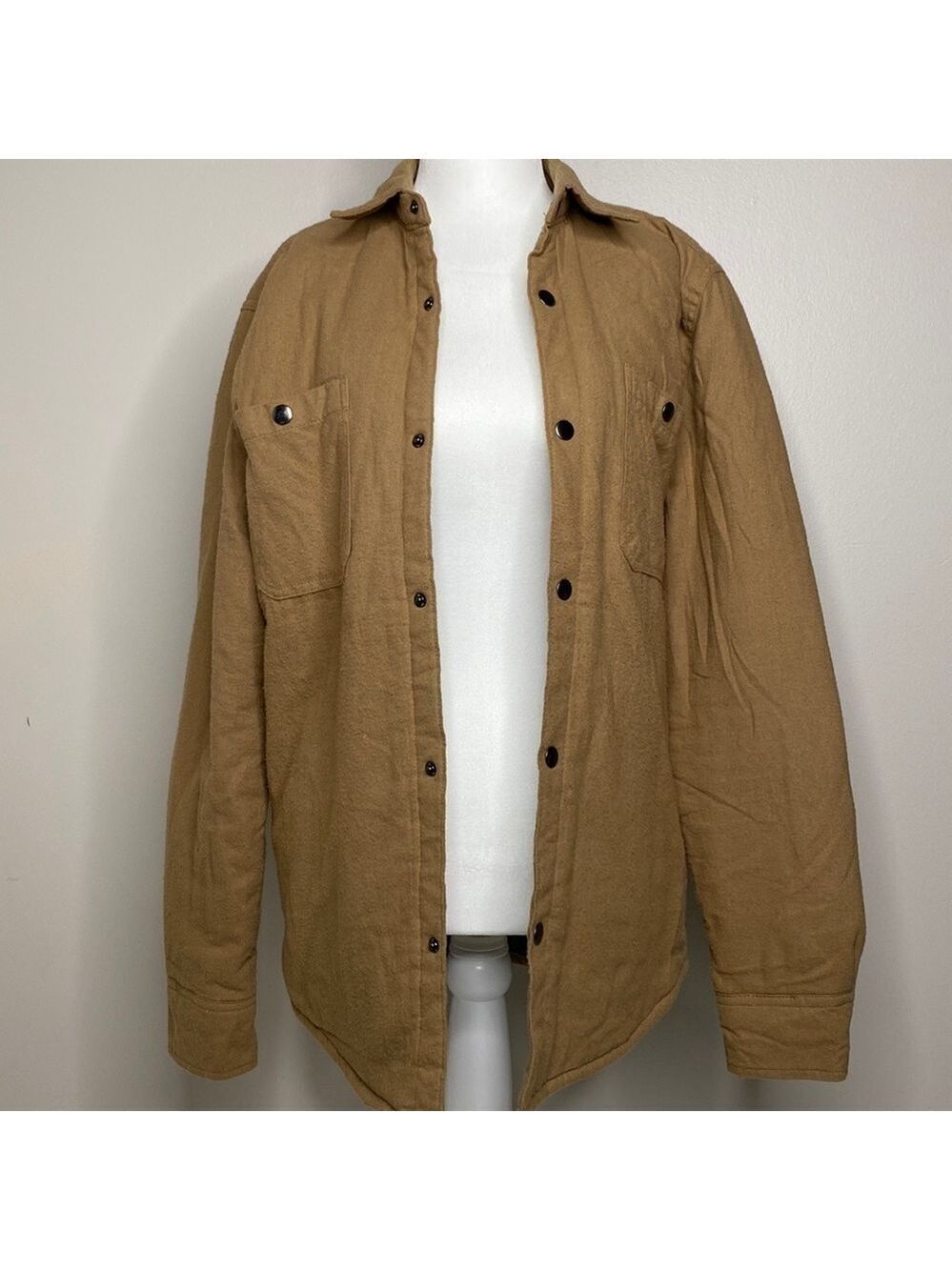 Vintage Big Mac JC penny flannel camel shirt jacket